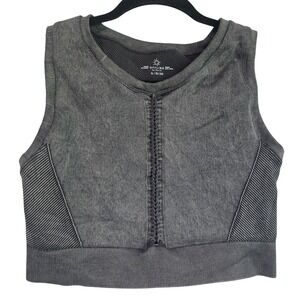 OFFLINE by Aerie Recharge Seamless Bra Top Gray Acid Wash Braided Crop XL